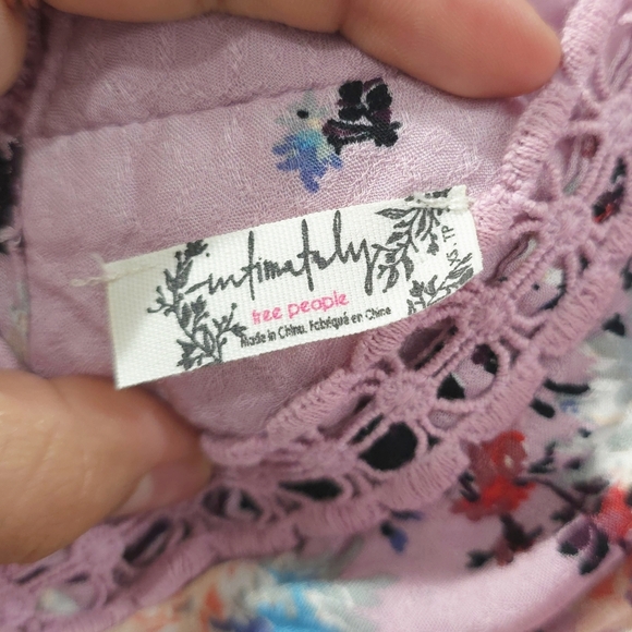 INTIMATELY FREE PEOPLE Purple Floral Maxi Slip Sundress with Plunge Neckline - Picture 5 of 16